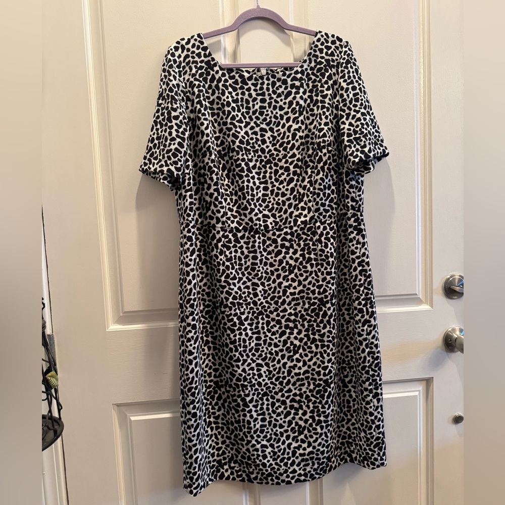 Talbots Black and White Animal Print Mini Dress